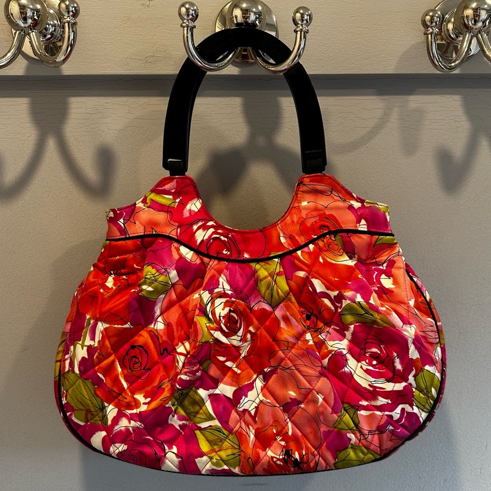 Vera Bradley Vivian “Vintage Rose” Watercolor Sateen Handbag